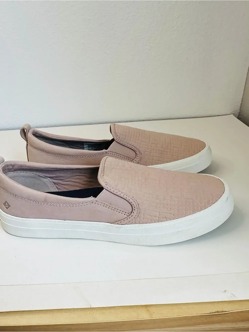 Sperry Pink Leather Slip On Flat Shoes Size 10